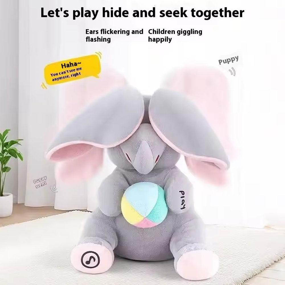 Kids Toys Elephant - Lustiges Versteckspiel-Elefant-Plüschtier, schlagende Ohren mit fröhlichen