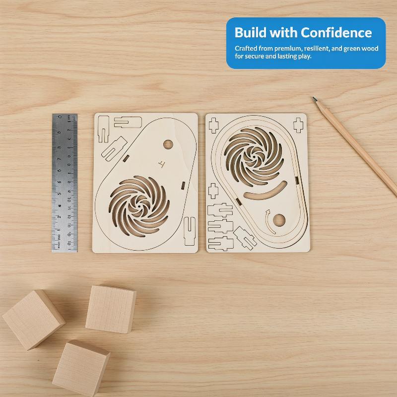Science Experiment Kit - Praktisches MINT-Wissenschaftsexperiment-Spielzeug: Hölzerner DIY Optische-Illusion-Spinner-Bausatz zum