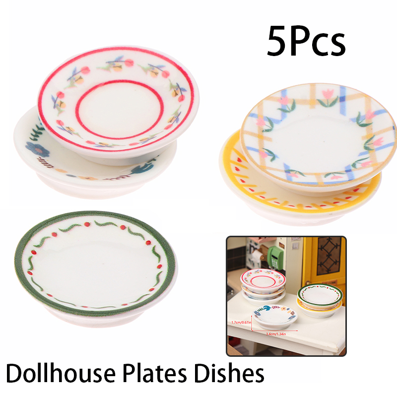 Dollhouse Furniture Set - 5Pcs 1/12 Puppenhaus Mini Platten Gerichte