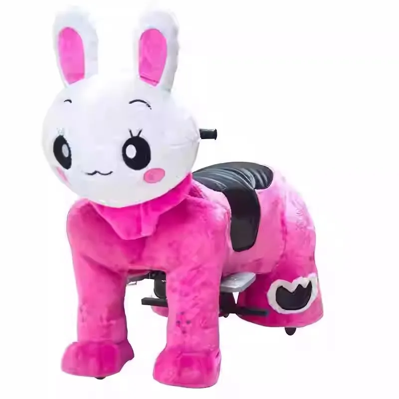 Kids Toys Mall - Unisex Kinder Elektrisches Batteriebetriebenes Reittier Plüsch-Pferd