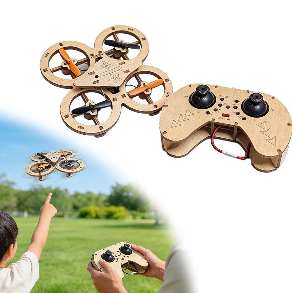 Science Experiment Kit - DIY Holz-RC-Drohnen-Bausatz - MINT-Lernspielzeug Wissenschaftsexperiment Flugzeugmodell