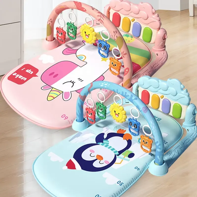 Kids Toys New Born - Baby-Aktivitätsmatte mit Klavier, Weicher Sensorik-Entwicklungsteppich, Fitnessgestell