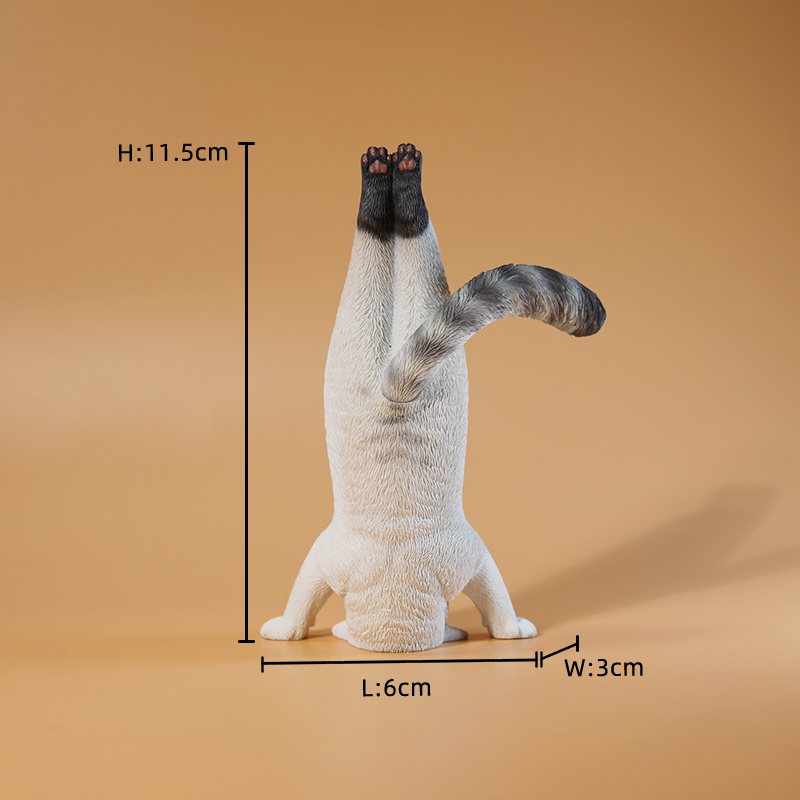 Kids Yoga Toys - Mini-Simulations-Fitness-Katzen-Yoga-Tiermodell im Maßstab 1:6 für 12-Zoll-Spielzeugfiguren,