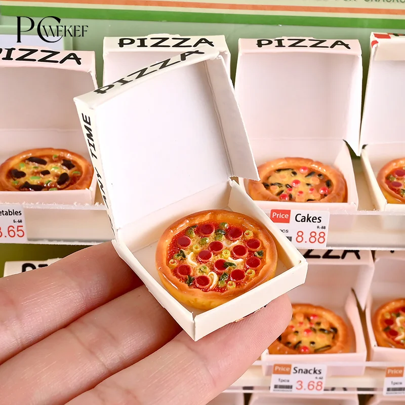 Dollhouse Furniture Set - 6 Stück Puppenhaus Miniatur Pizza oder