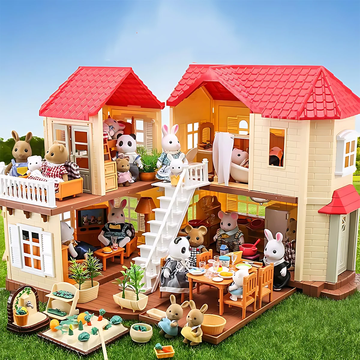 Dollhouse Furniture Set - Miniatur-Möbel 1:12 Puppenhaus Küche Wohnzimmer Schlafzimmer