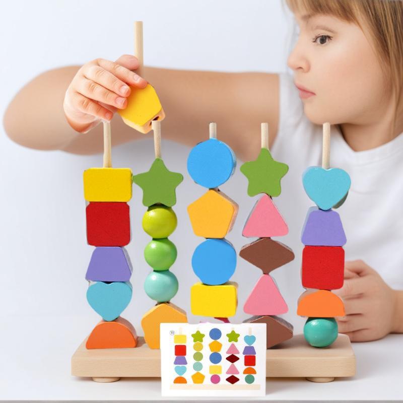 Montessori-Spielzeug für frühe – Wooden Blocks Stacking Bewertung und Preis