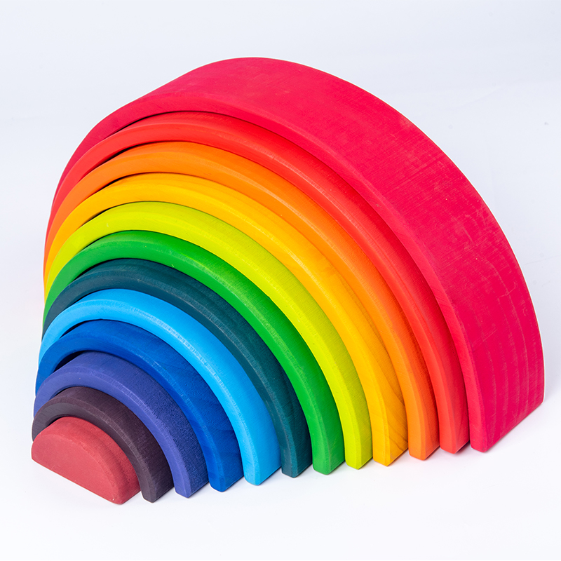 Holz-Regenbogen-Bausteine, bun – Wooden Blocks Stacking Bewertung und Preis