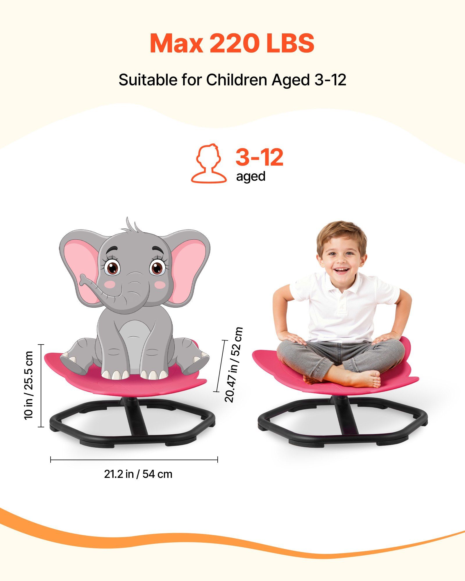 Kinder-Drehstuhl, 220 lbs Trag – Kids Toys Elephant Bewertung und Preis