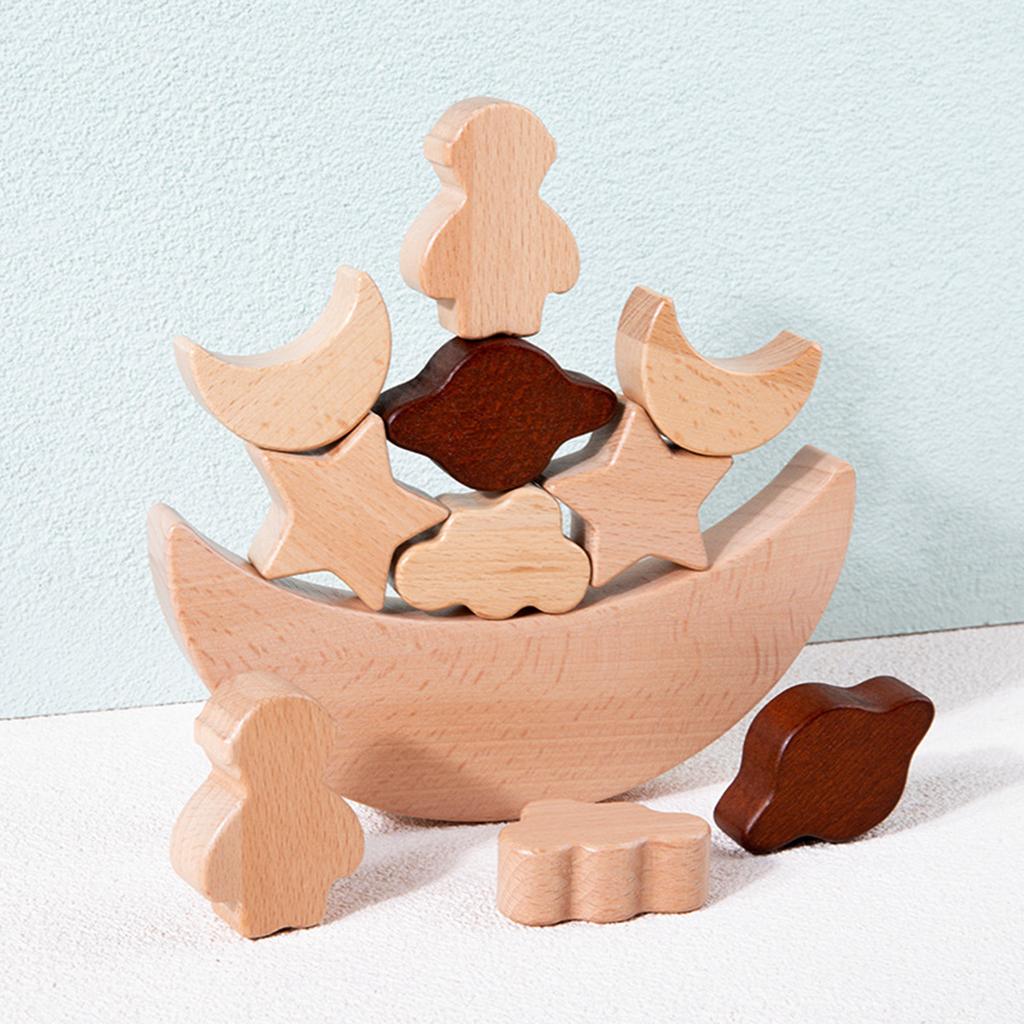 Montessori-Spielzeug Mond-Stap – Wooden Blocks Stacking Bewertung und Preis