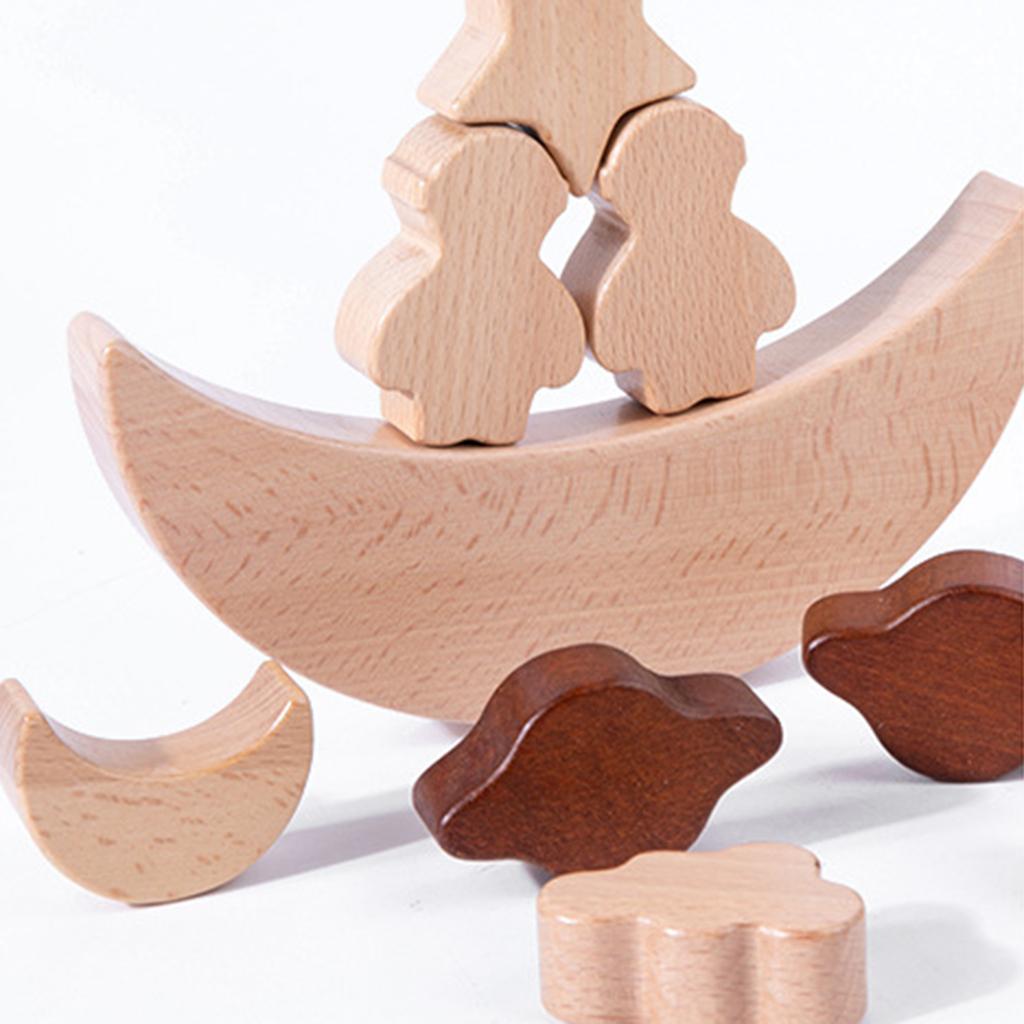 Montessori-Spielzeug Mond-Stap – Wooden Blocks Stacking Bewertung und Preis