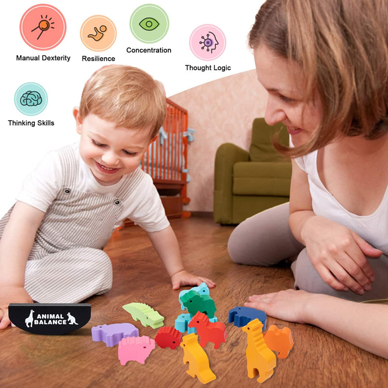 Neue Kinder Montessori Holz Ti – Wooden Blocks Stacking Bewertung und Preis