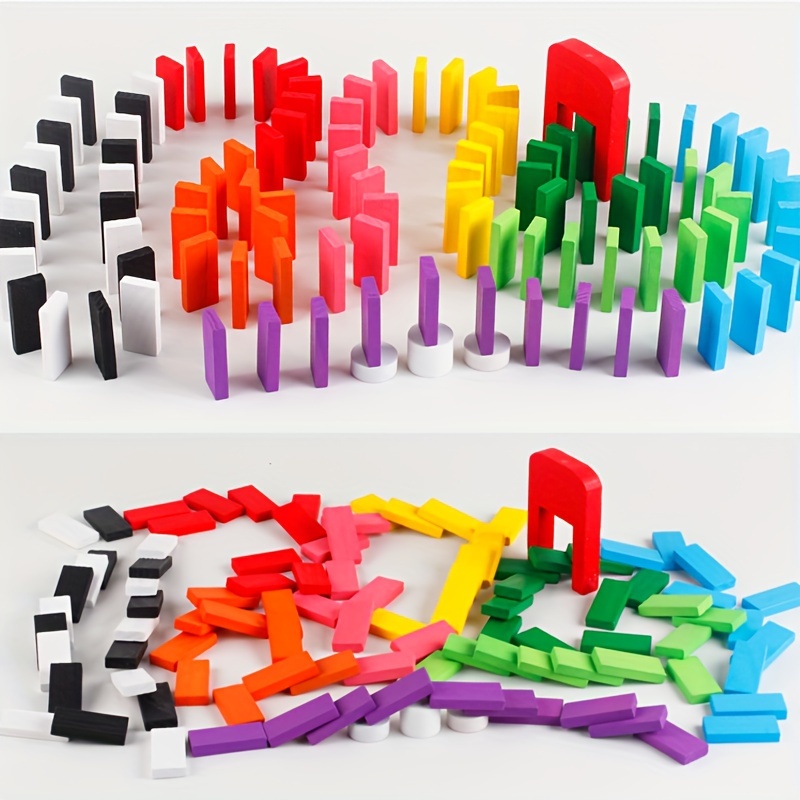 120-teiliges Domino-Set – mehr – Wooden Blocks Stacking Bewertung und Preis