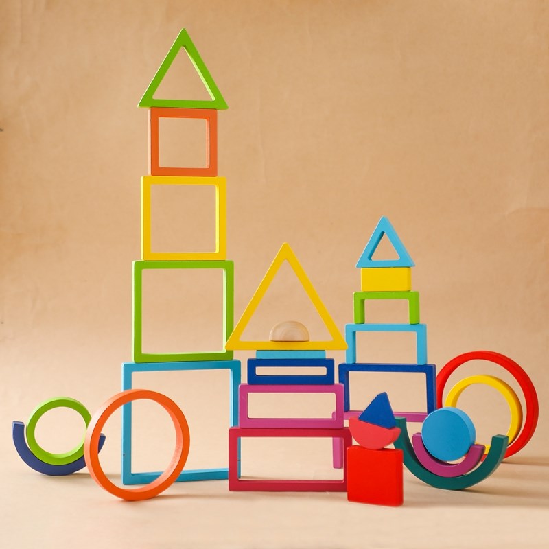 Montessori Holz Block Spielzeu – Wooden Blocks Stacking Bewertung und Preis