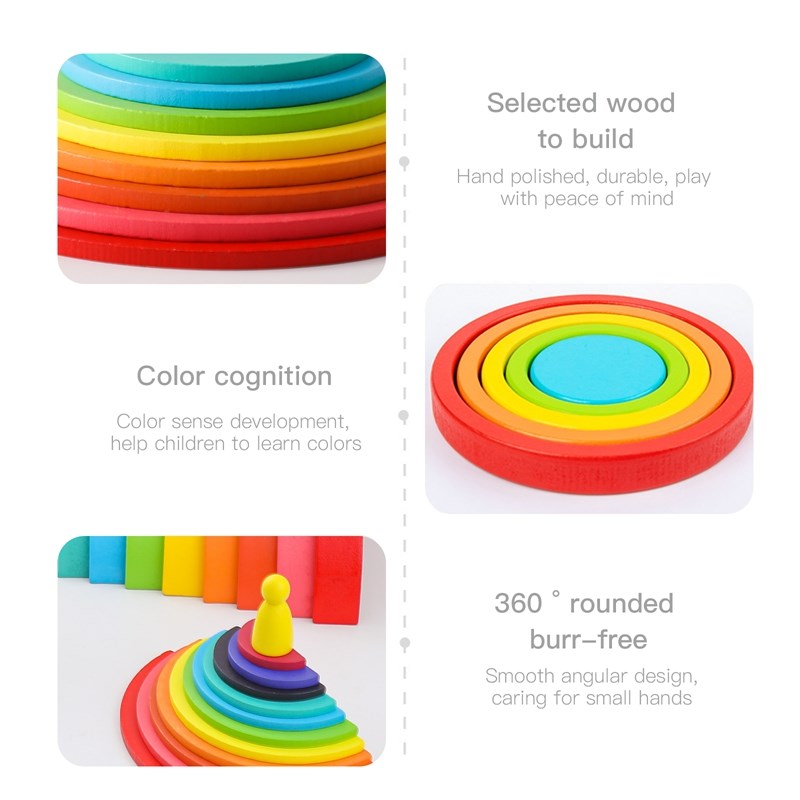 Montessori Holz Block Spielzeu – Wooden Blocks Stacking Bewertung und Preis