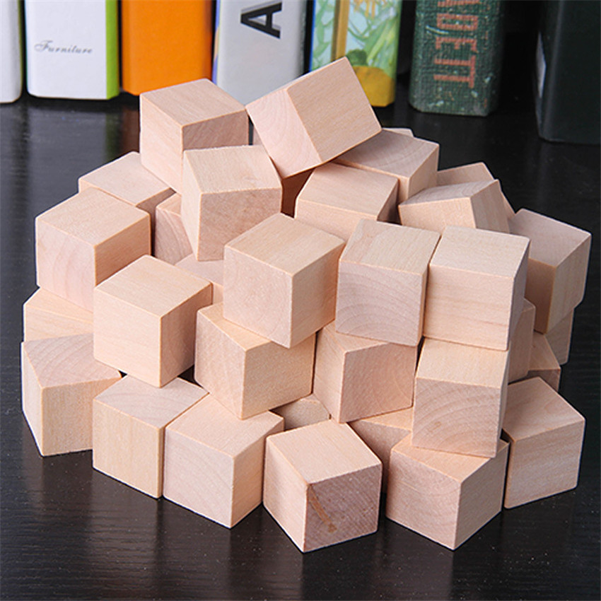 30 Stück/Set 2x2cm Bunte Holzw – Wooden Blocks Stacking Bewertung und Preis