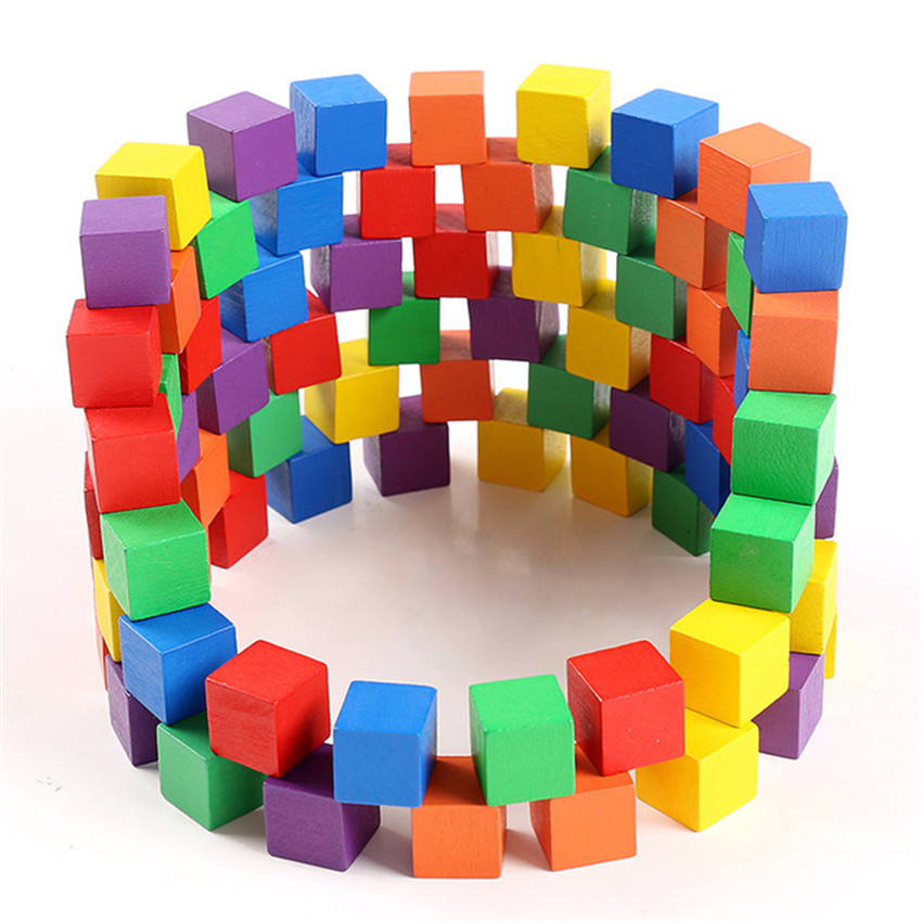 30 Stück/Set 2x2cm Bunte Holzw – Wooden Blocks Stacking Bewertung und Preis
