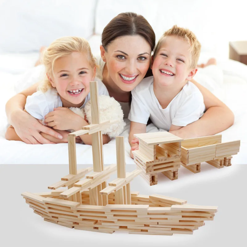 100PCS klassische Holz Baustei – Wooden Blocks Stacking Bewertung und Preis