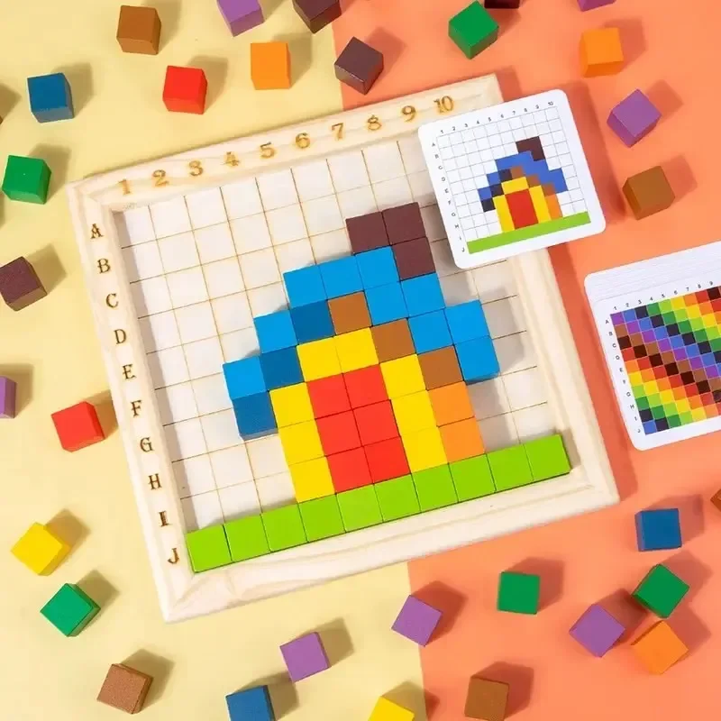 Montessori Farbzähl-Bauklötze  – Wooden Blocks Stacking Bewertung und Preis