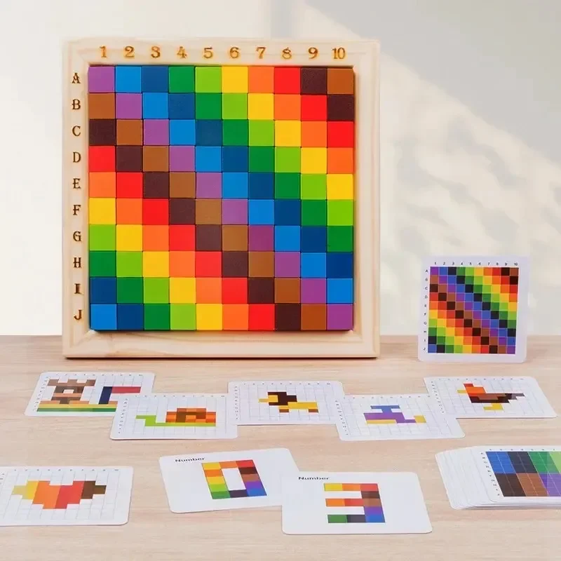 Montessori Farbzähl-Bauklötze  – Wooden Blocks Stacking Bewertung und Preis