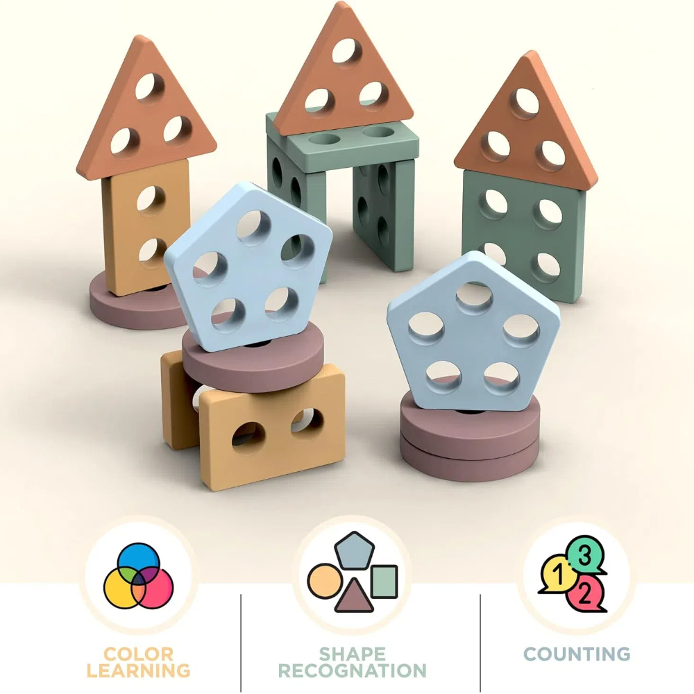Montessori-Spielzeug für ab 18 – Wooden Blocks Stacking Bewertung und Preis