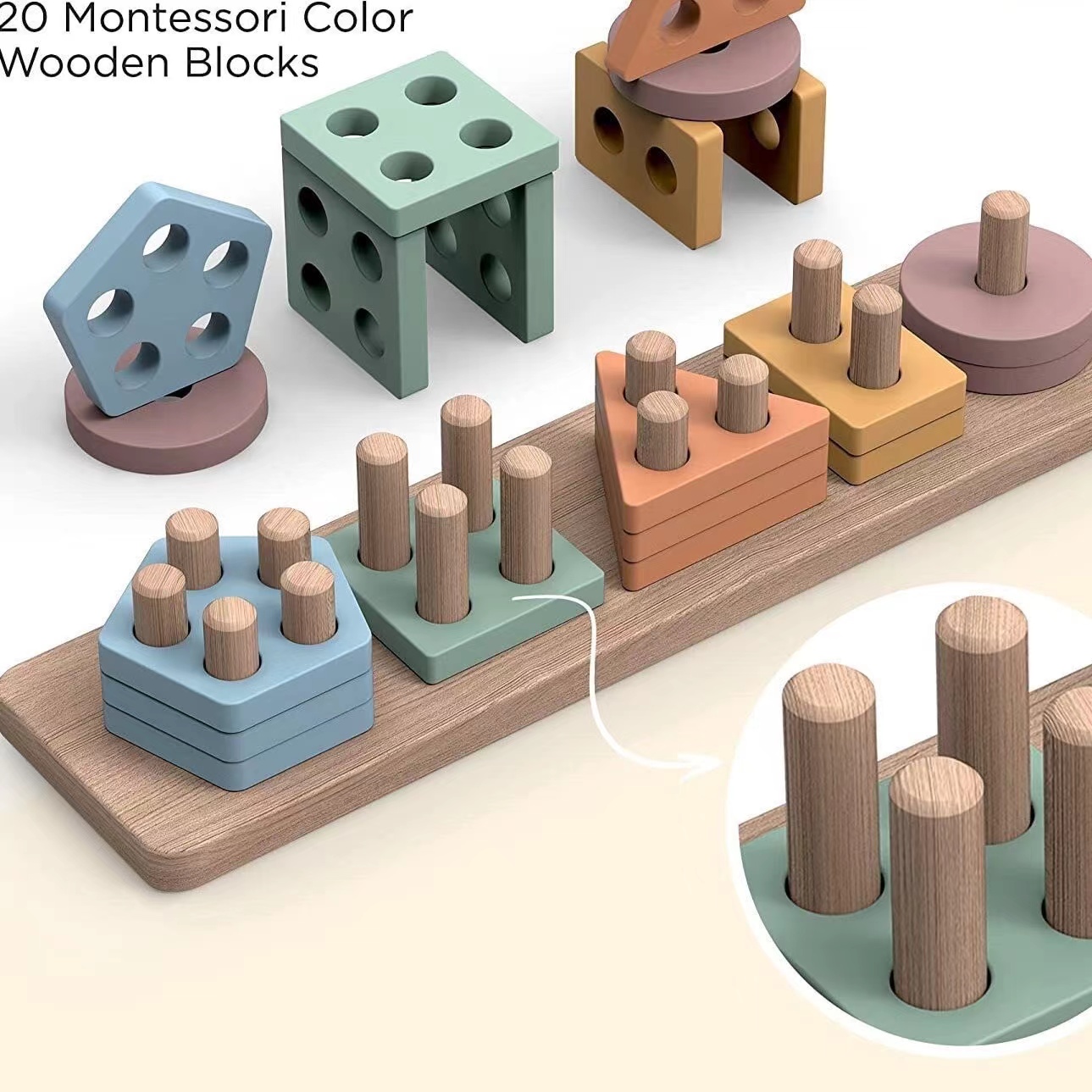 Montessori-Spielzeug für ab 18 – Wooden Blocks Stacking Bewertung und Preis
